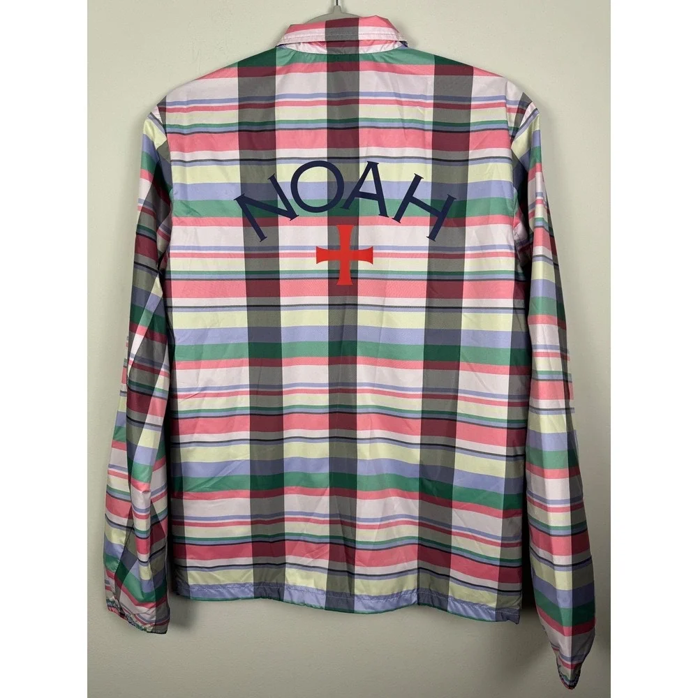 Adidas x Noah Running Jacket Plaid‎ Multicolor Full Zip XS NWT